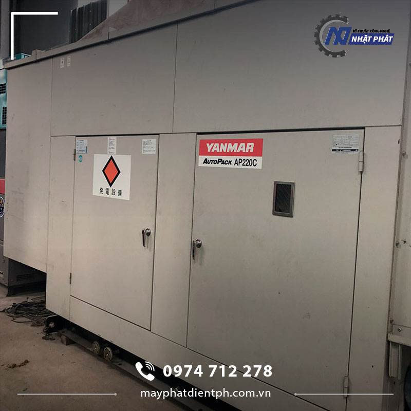 Máy phát điện Yanmar 220kVA Nhật bãi cũ chạy dầu 3 pha