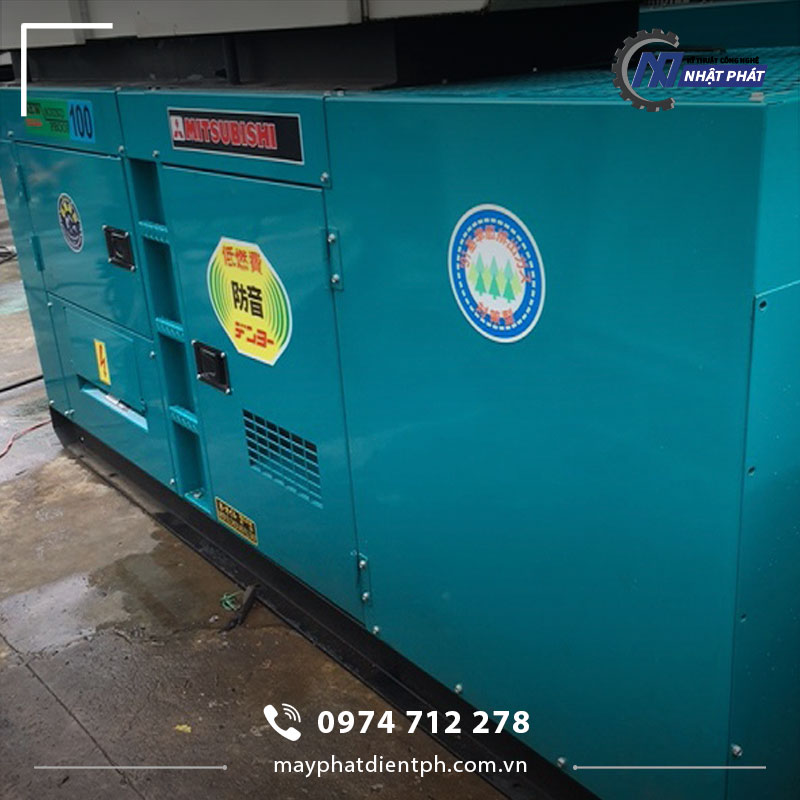 Máy phát điện Mitsubishi 100kVA Nhật bãi cũ chạy dầu 3 pha